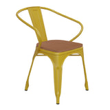 Flash Furniture CH-31270-YL-PL1T-GG Luna Armchair 500 Lb. Weight Capacity Curved Back With Vertical Slat