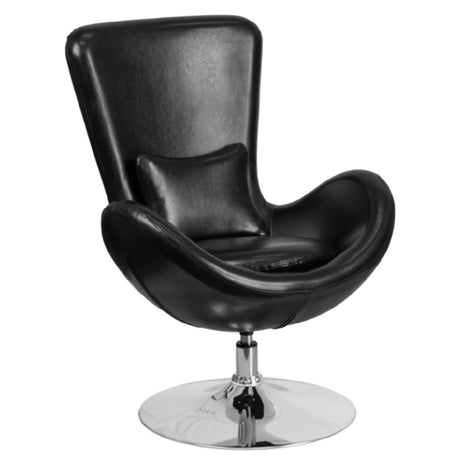 Flash Furniture CH-162430-BK-LEA-GG Egg Series Swivel Reception/Lounge/Side Chair