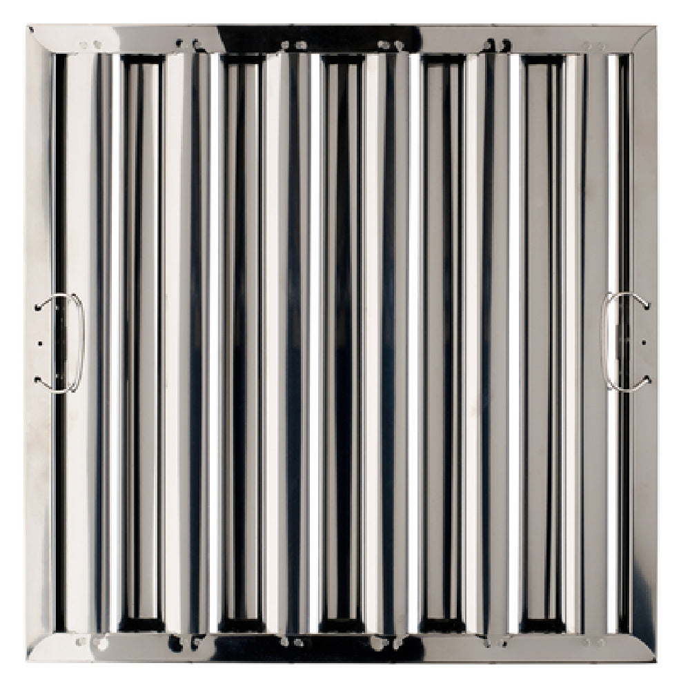 Krowne S1620 Silver Series Baffle Grease Filter 15-1/2"H X 19-1/2"W Actual Dimensions (16" X 20" Nominal)