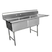 GSW USA SH24242R Sink Two Compartment 75-1/4"W X 30"D X 45"H