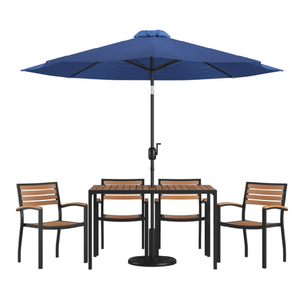 Flash Furniture XU-DG-304860064-UB19BNV-GG Patio Dining Table Set Includes (1) 48"W X 30"D Rectangular Table