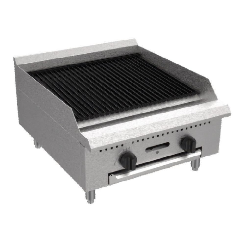 Serv-Ware SCBS-24-LP-SA - Serv-Ware - Gas Cooking - 24” Wide Radiant Broiler - Liquid Propane - (2) 30,000 BTU Stainless Steel "U" Shaped Burners