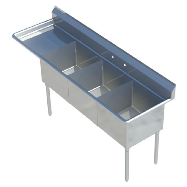 Sapphire Manufacturing SMS-3-1416L Sink 3-compartment 58-1/2"W X 21-1/2"D X 44-1/4"H Overall Size