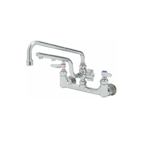 T&S Brass B-0231-U12 UltraRinse 8” Wall Mount Mixing Faucet With Polished Chrome Plated Brass Body