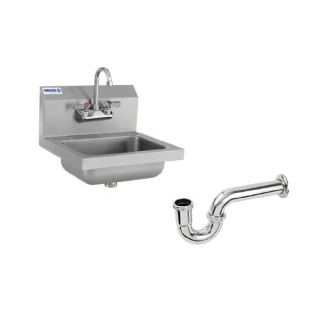 Hubert 124034 - Kratos Hand Sink With Gooseneck Faucet & P-Trap, 12"W X 16"D X 12.75"H