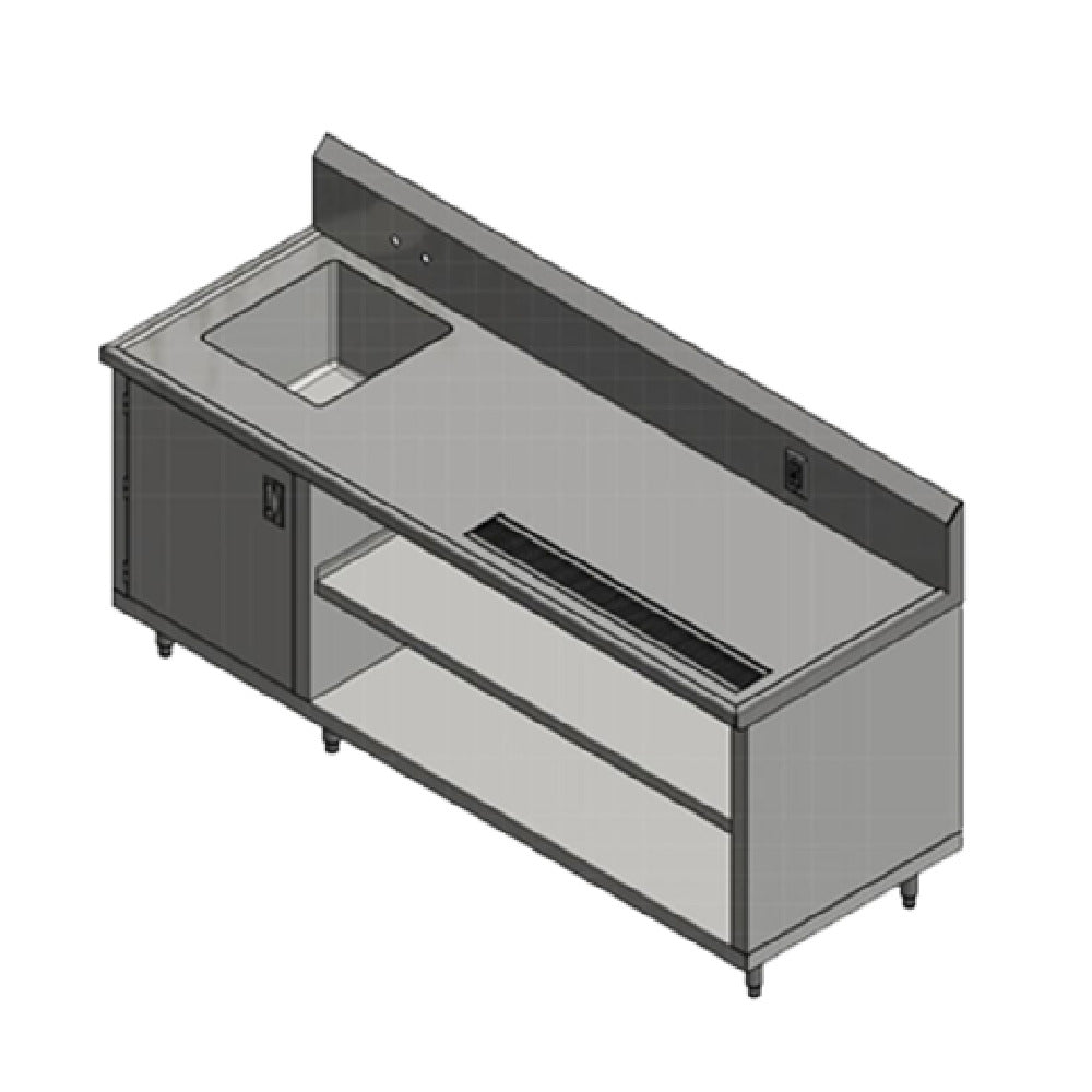 John Boos 4CB4R10-3084-L Beverage Table Cabinet Base With Open Front 84"W X 30"D X 45-3/4"H Overall Size