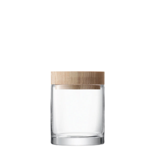 Hospitality Brands HGLLW18-001 Hospitality Brands Lola Container With Ash Wood Lid