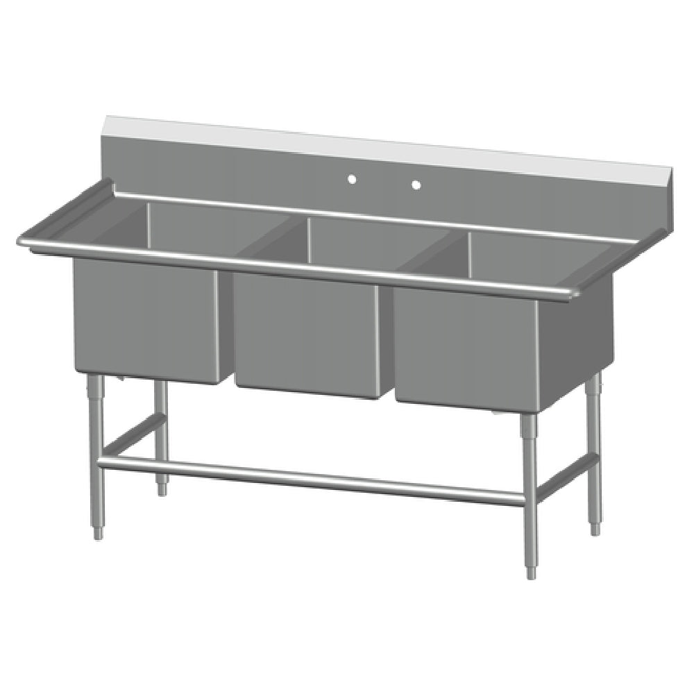SPG 3SL2028 - Universal Stainless Sink, Three Compartment, 28" Front-to-back X 20" Wide Sink Compartment