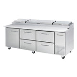 Blue Air BAPP93-D4RM-HC - Pizza Prep Table, Three-section, 93-1/4"W