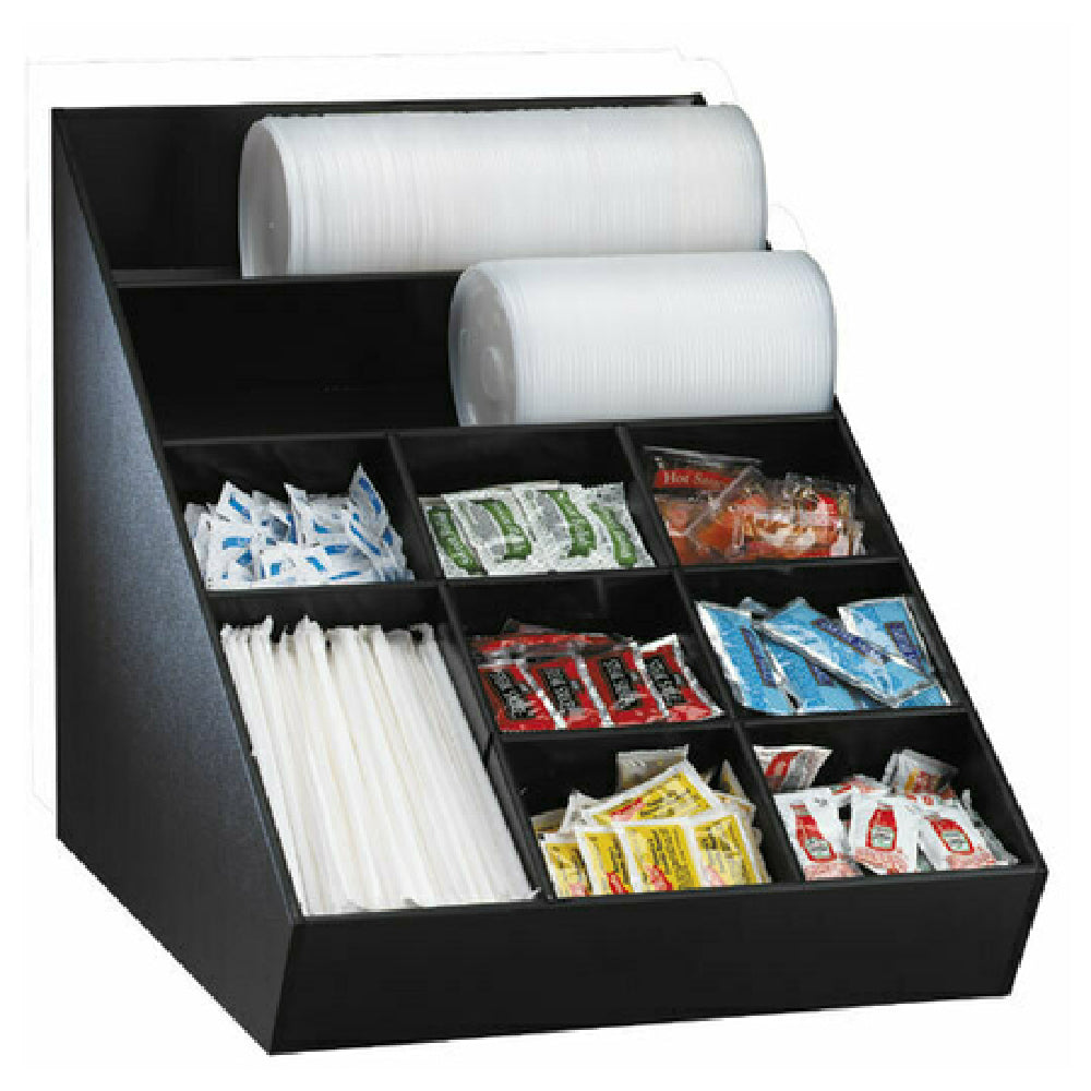 Dispense Rite WLO-1B Lid Straw & Condiment Organizer Wide