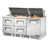 True Mfg. - General Foodservice TFP-72-30M-D-4_LH - Sandwich/Salad Unit, Three-section