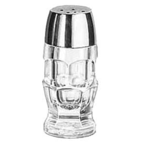 Libbey 5221 Salt/Pepper Shaker 1-1/4 Oz. Glass With Chrome Plated Plastic Top (H 3-7/8" T 1-5/8" B 1-5/8" D 1-3/4") (24 Each Per Case)