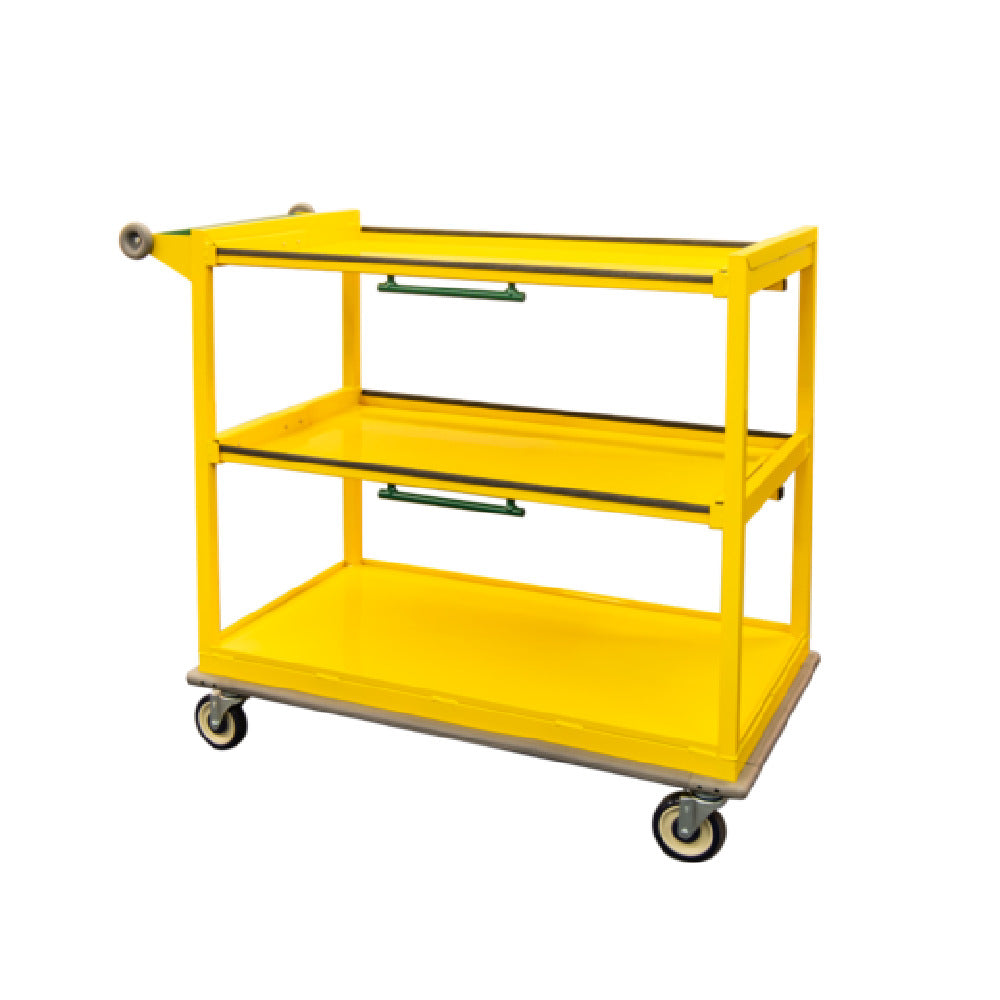 New Age Industrial 54051PC Utility Cart 3-tier (1) Solid Base Shelf & (2) Ez-slide Shelves