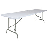 Flash Furniture RB-3096ADJ-GG Ready To Use Commercial Table 8' Folding Table Seats Up To 10 Adults