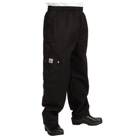 John Ritzenthaler Company P024BK-XL Chef Revival® Cargo Chef's Pants X-large Poly Cotton Blend