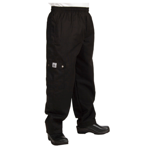 John Ritzenthaler Company P024BK-S Chef Revival® Cargo Chef's Pants Small Poly Cotton Blend