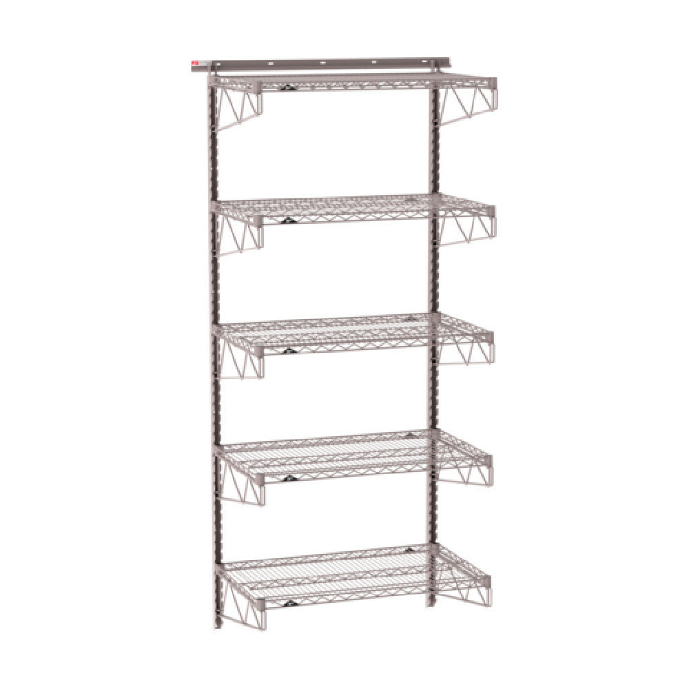 Metro SW-2136K4-85-5TIER - SmartWall Tall Wall Shelving Kit, Five-shelf, Components Include Wall Tracks