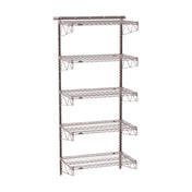 Metro SW-2136K4-85-5TIER - SmartWall Tall Wall Shelving Kit, Five-shelf, Components Include Wall Tracks