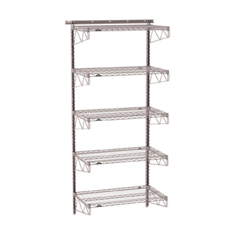 Metro SW-2136K4-85-5TIER - SmartWall Tall Wall Shelving Kit, Five-shelf, Components Include Wall Tracks