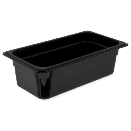 Carlisle 3066103 Carlisle StorPlus™ Polycarbonate Food Pan 1/3 Size 4" Deep Black