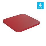 Flash Furniture 4-JJ-SEA-PL02-RED-GG Perry Bar Stool Poly Resin Wood Square Seat With Rounded Edges