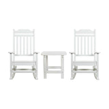 Flash Furniture JJ-C14703-2-T14001-WH-GG Rocking Chair And Side Table Set 225 Lb. Weight Capacity