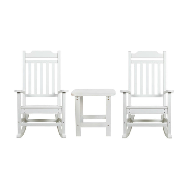 Flash Furniture JJ-C14703-2-T14001-WH-GG Rocking Chair And Side Table Set 225 Lb. Weight Capacity