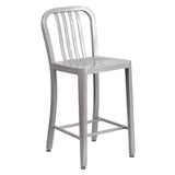 Flash Furniture CH-61200-24-SIL-GG Bar Stool 500 Lb. Weight Capacity Counter Height