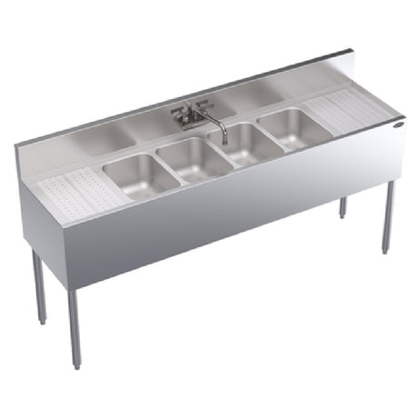 Krowne KR19-64C Royal Series Underbar Sink Unit Four Compartment 72"W X 19"D