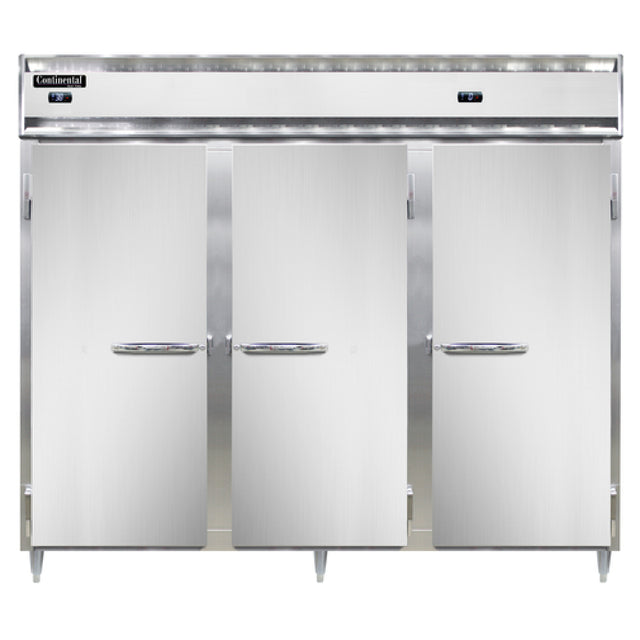 Continental Refrigerator D3RRFEN Designer Line Refrigerator/Freezer Reach-in Three-section
