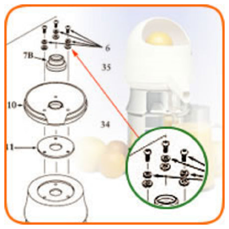 Sunkist 06 Bowl Support Assembly Includes: (1) Screw (1) Spacer