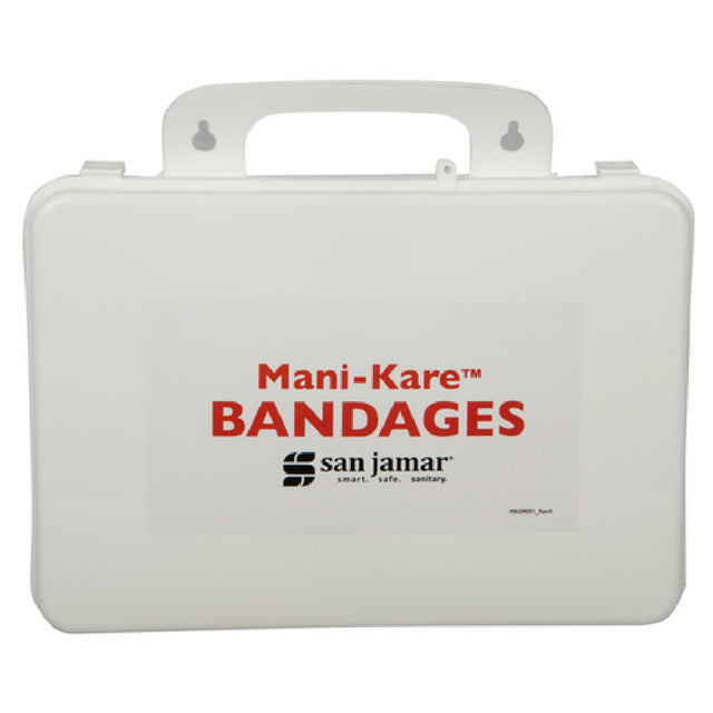 San Jamar MK0909 Mani-Kare® Bandages Kit With Storage Box Includes: (2) Boxes MK0901 (1) Box MK0902 (1) Box MK0903 (1) Box MK0904 & (1) Box MK0905