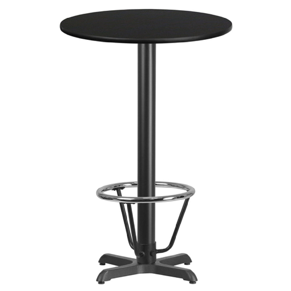 Flash Furniture XU-RD-24-BLKTB-T2222B-3CFR-GG Table 24" Dia. X 43-1/8"H Bar Height