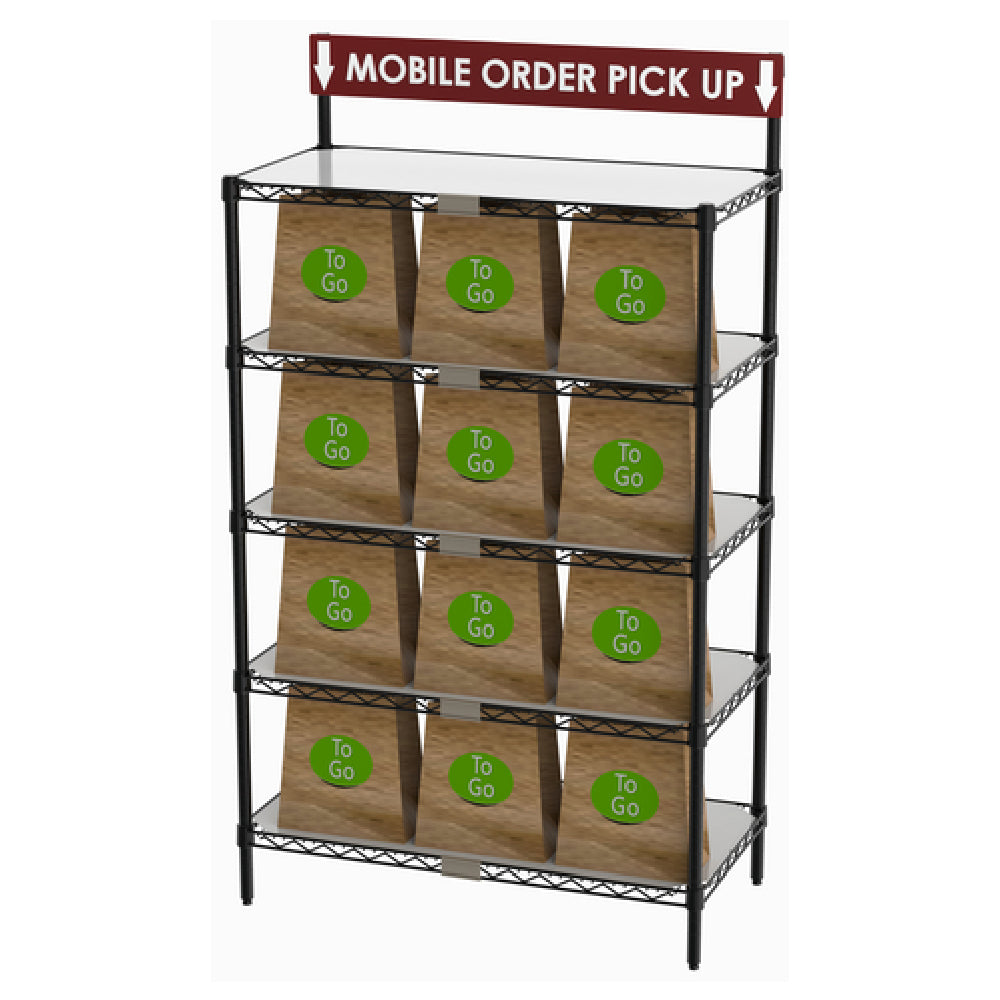 Metro CR1836TGSR To-Go Order Pick-Up Station With Sign (5) 36"W X 18"D Shelves