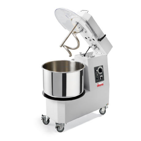 SIRMAN 40875766 - HERCULES 50 TA Timer Spiral Dough Mixer, 55 Qt. Removable Stainless Steel Bowl