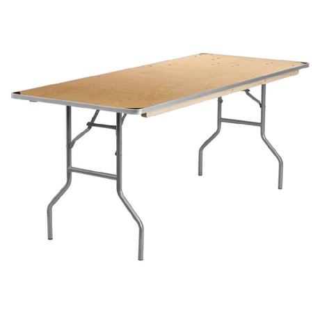 Flash Furniture XA-3072-BIRCH-M-GG Heavy Duty Folding Banquet Table 72"W X 30"D X 30"H