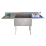 Koolmore KM-SB182414-24B3 Commercial Sink (2) Compartment 84"W