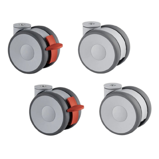 Lainox BRP04 Castor Kit For Floor Stands & Cabinets 2 With Brake Not Compatible With The Use Of Removable Racks