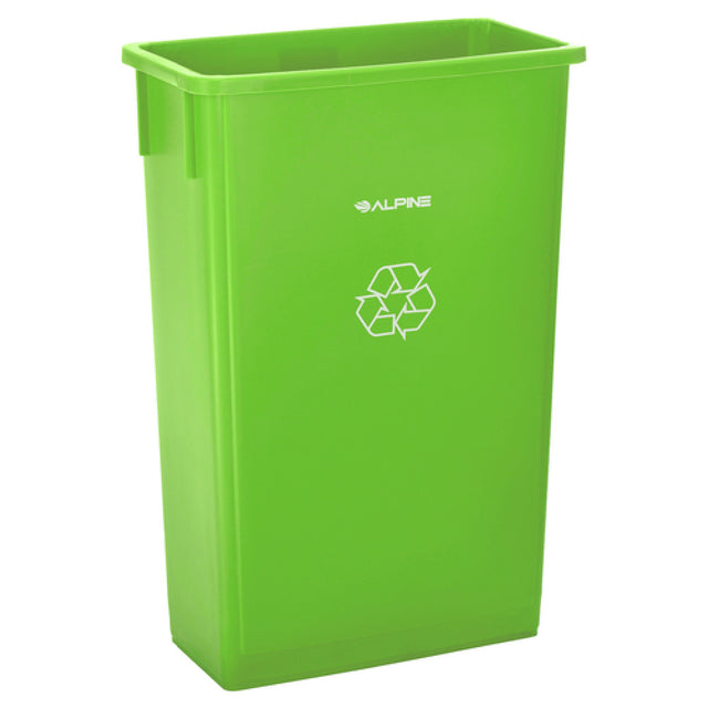 Alpine Industries ALP477-LGRN Slim Recyling/Trash Can 23 Gallon Capacity Imprinted With Recycling Symbol