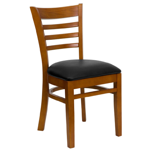 Flash Furniture XU-DGW0005LAD-CHY-BLKV-GG Hercules Series Restaurant Chair Wood Ladder Back