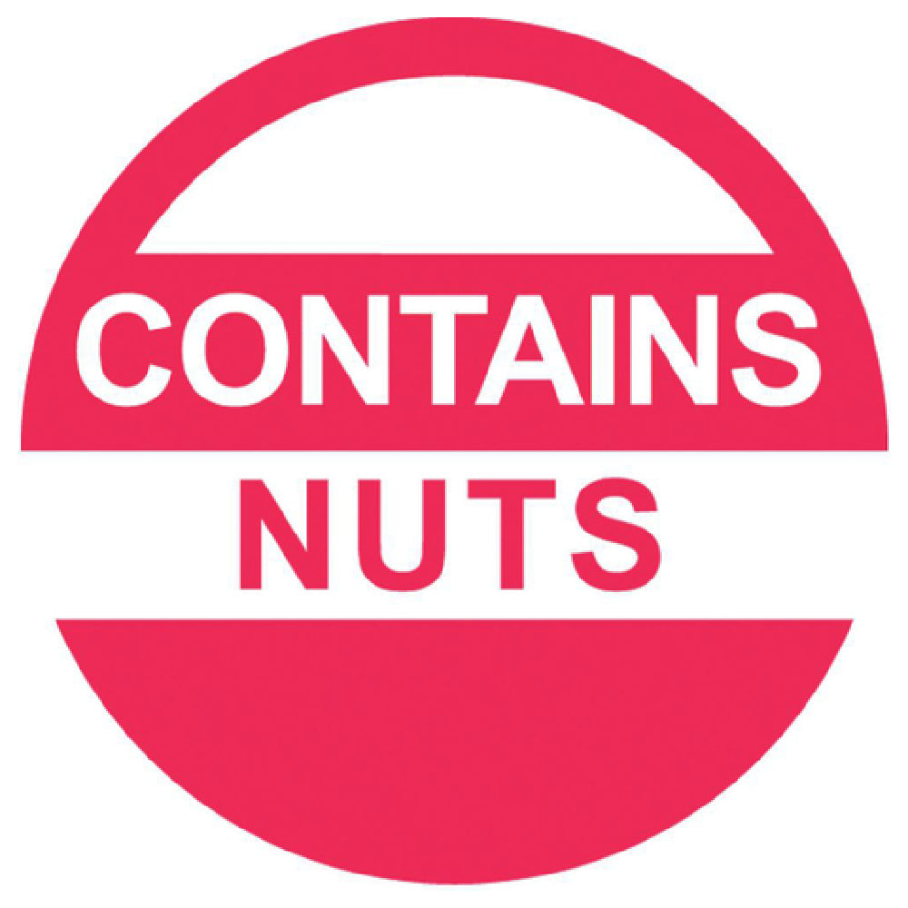 Hubert 86801 - Dietary Label, "Contains Nuts", 1" Dia.