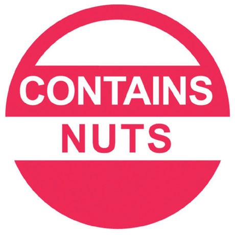 Hubert 86801 - Dietary Label, "Contains Nuts", 1" Dia.