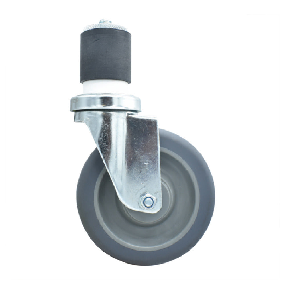 BK Resources 5SBR-4RA-GR - Swivel Caster, 2" Expanding Stem, 5" Gray Rubber Wheel
