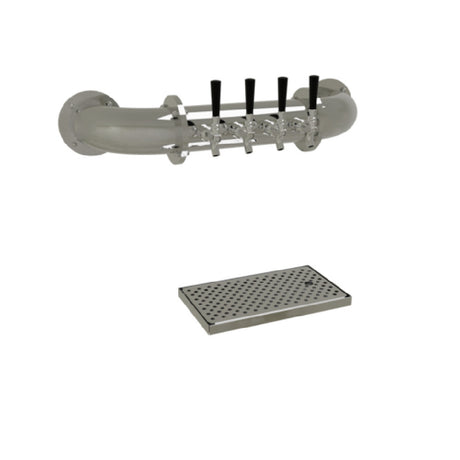 Glastender PW-4-MF Pipe Wall Draft Dispensing Tower Wall Mount (4) Stainless Steel Faucets (handles Not Included)