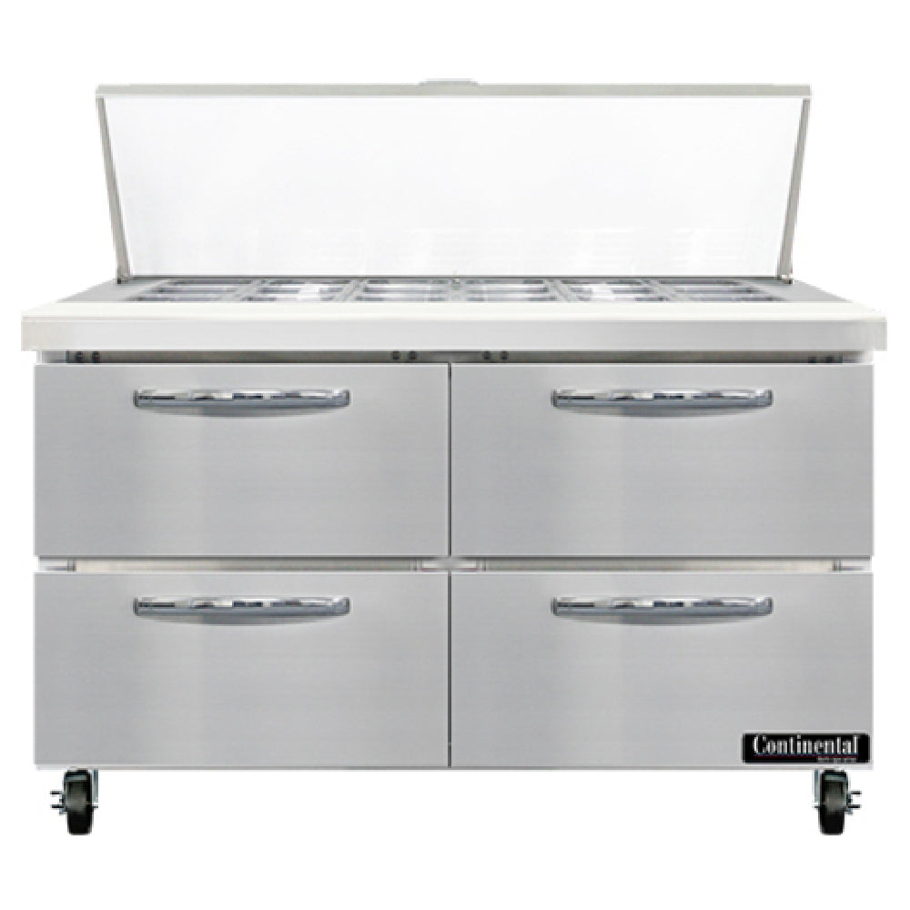 Continental Refrigerator SW48N18M-D Mighty Top Sandwich Unit 48"W 13.4 Cu Ft Capacity