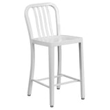 Flash Furniture CH-61200-24-WH-GG Bar Stool 500 Lb. Weight Capacity Counter Height