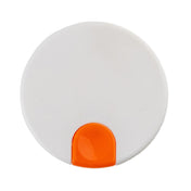 Tablecraft 12668 Decaf Lid 3.25" X 3.25" X 2" Orange Thumb Press