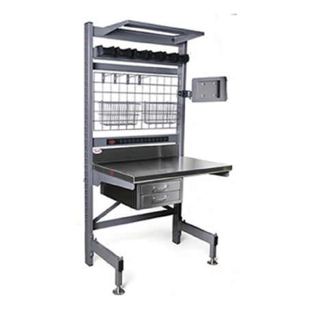 Eagle Q2436V76-MS Q-LEVER Manager's Station Includes: 36"W X 24"D 14/304 Stainless Steel Table Top With 4-1/2"H Backsplash