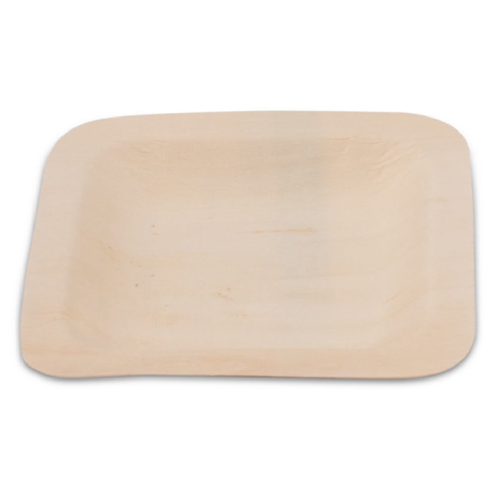 JB Prince RB330 4.5 Square Poplar Wood Plate 4.5"W Polar Natural Wood (50 Pack)