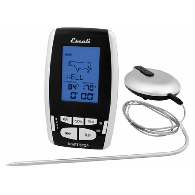 Carlisle THDGWL San Jamar Escali Wireless Remote Thermometer & Timer 6-1/2" Oven & Grill Safe Stainless Steel Probe